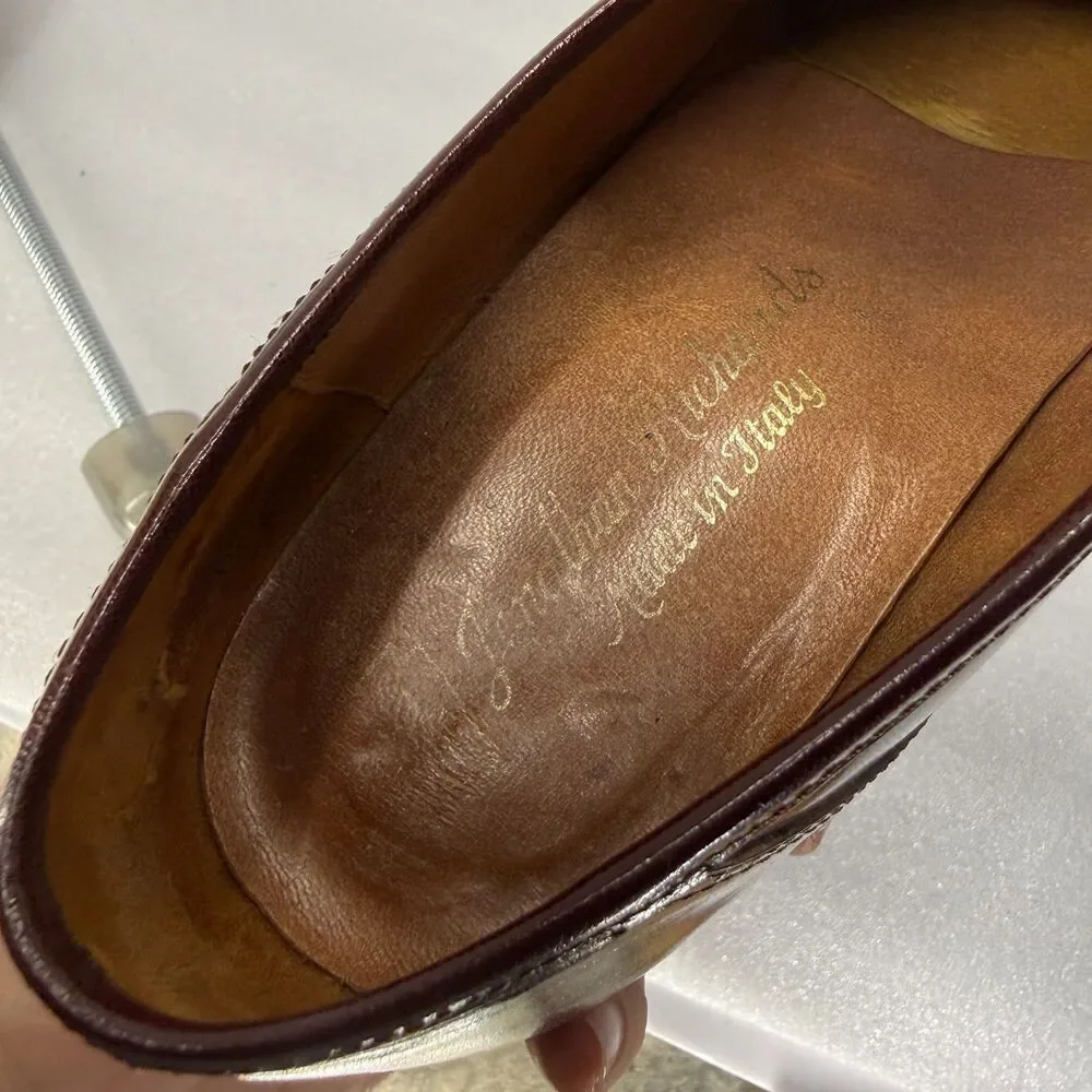 Jonathan Richards Oxford Shoes Men 9 Cordovan Leather Tasseled Slip On Cap Toe